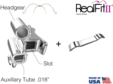 RealFit™ II snap - OK, 3-fach-Kombination (Zahn 26, 27) Roth .018"