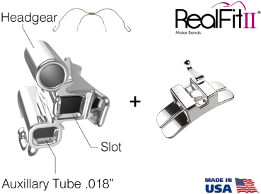 RealFit™ II snap - Maxillary - Triple combination + pal. Sheath (tooth 26, 27) Roth .018"