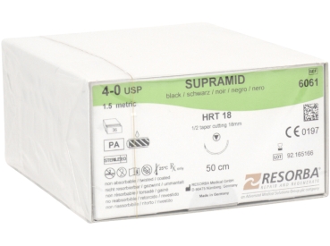 Supramid schwarz 4/0 HRT18  3Dtz