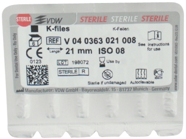 K files 63/ 08 21mm sterile 6pcs
