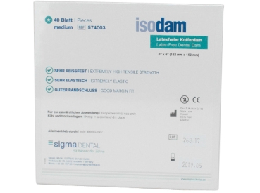 Isodam Non Latex med. blue 40Bl Pa
