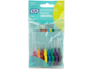 Interd.brushes 0,4 - 1,3mm 8pcs Sort
