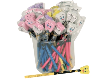 Pencil tooth w. eraser 48pcs
