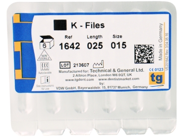 tg K-Files 25mm Size 015 6pcs
