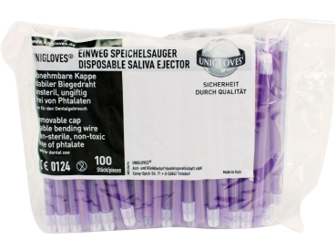 Saliva ejector loose cap lilac 100pcs
