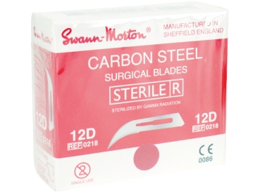 Scalpel blades SM carbon 12D ster.100pcs
