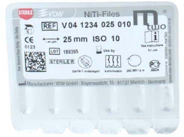 MTWO NiTi file 10/.04 25/21mm 6pcs
