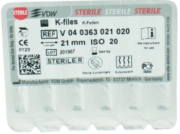 K files 63/ 20 21mm sterile 6pcs
