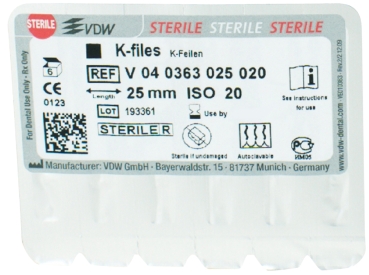 K files 63/ 20 25mm sterile 6pcs
