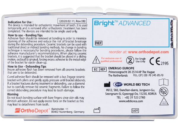 Bright™ ADVANCED, Set (Upper / Lower  5 - 5), Roth .018"