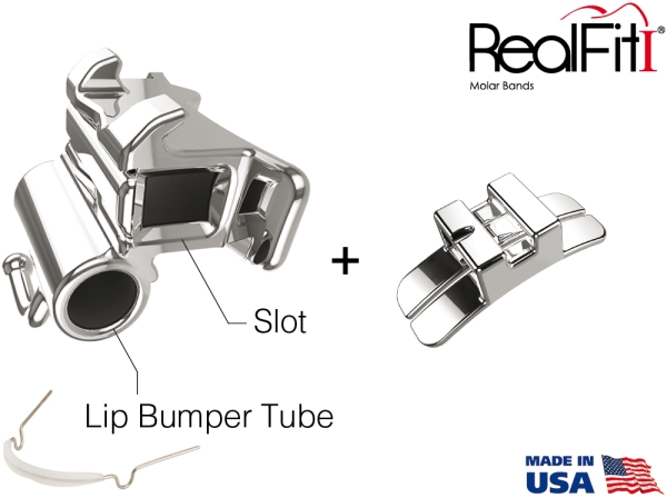 RealFit™ I - Intro Kit - Mandibular - Double combination incl. Lip bumper tube + lin. Sheath (tooth 46, 36) Roth .018"