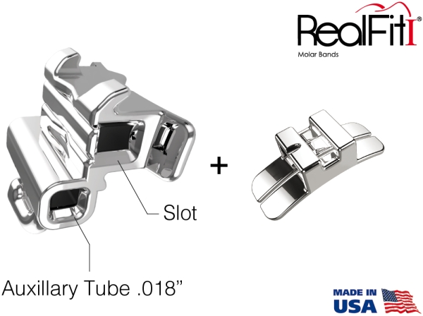 RealFit™ I - UK, Zweifach-Kombination + lin. Schloß (Zahn 46) Roth .022"