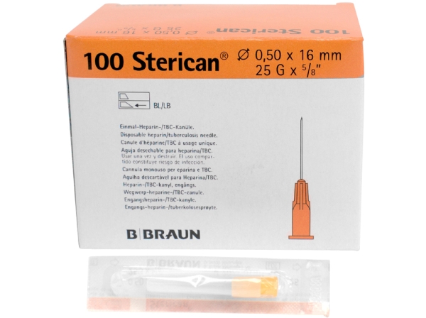 Sterican Einmalk. 0,50x16 25G 100St