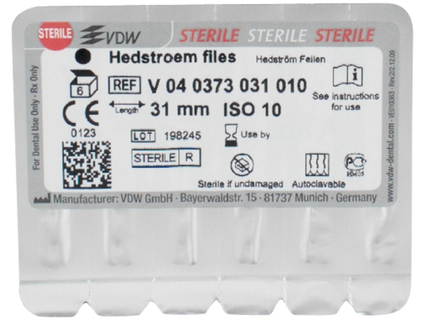 Hedström files 73/ 10 31mm sterile 6pcs
