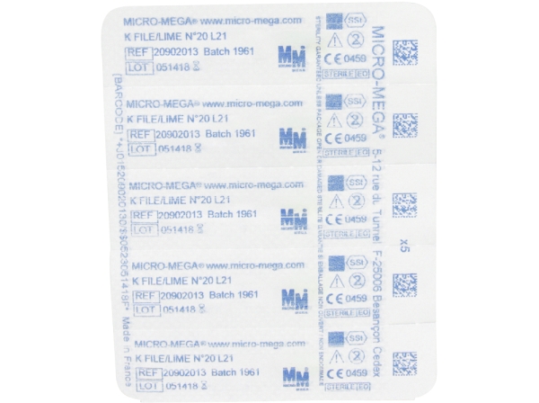 K files sterile N20 21mm 6pcs
