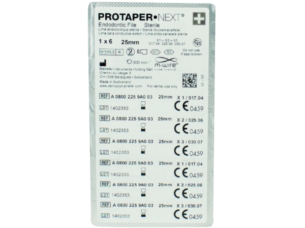 PROTAPER NEXT file X1-X3 25mm ster.Sort
