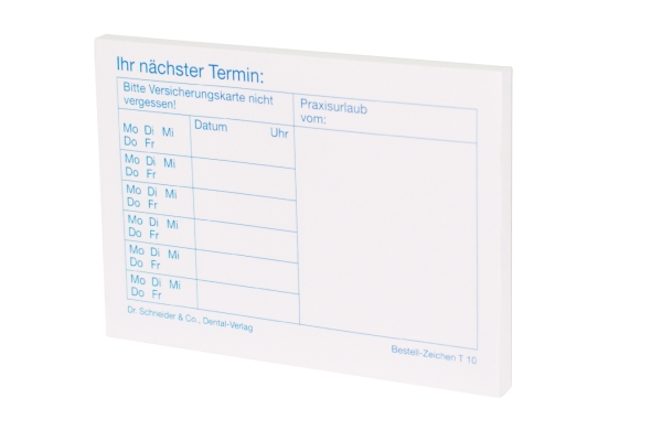 Appointment block T10 St
