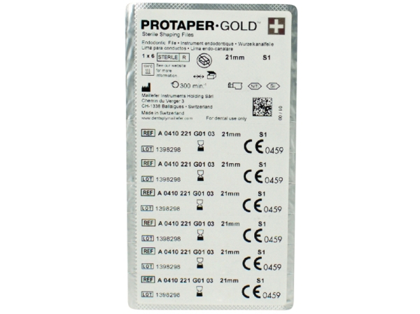 PROTAPER Gold S1 21mm 6pcs
