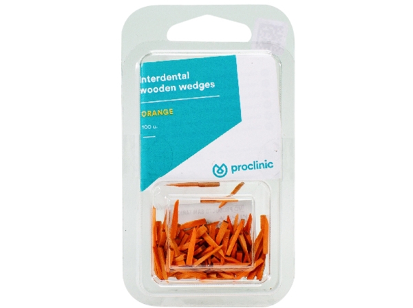 Interdental wedges wood orange PROC 100pcs.
