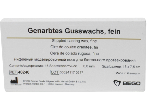 Gusswachs genarbt fein 0,60mm 15St