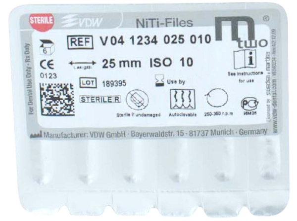 MTWO NiTi file 10/.04 25/21mm 6pcs
