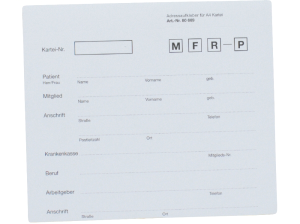 Address sheet white A4 50pcs
