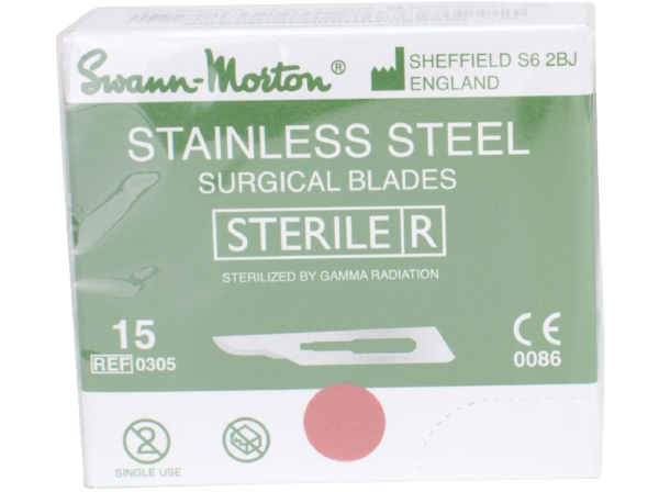 Scalpel blades Swann M. 15 ster. 100pcs
