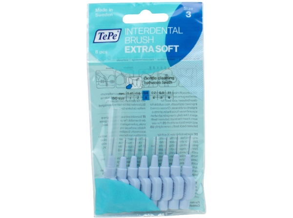 Interd.brushes 0,6mm blue Xw 8pcs
