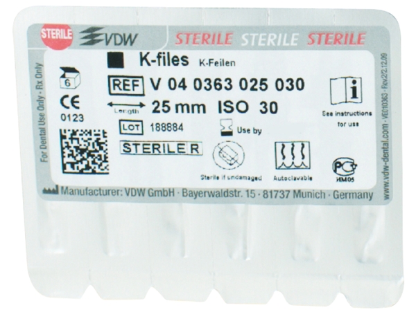 K files 63/ 30 25mm sterile 6pcs
