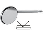 Mundspiegel, schwarze Oberfläche, plan, Größe 5; 24 mm Durchmesser